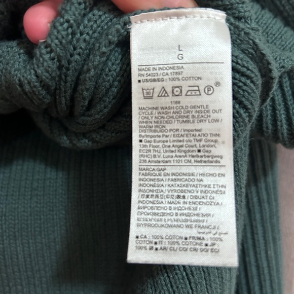 Gap Relaxed 24/7 Split-Hem Johnny Collar Sweater Dark Green Size L - Picture 5 of 9